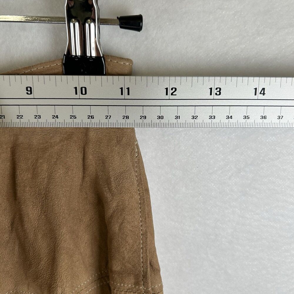 Soft Leather Skirt Raw Hem Long Begedor Italia western outback cowgirl core Sz 4 - Picture 9 of 9
